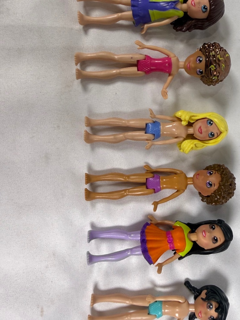 Vintage Polly Pocket Fashion Dolls 3.5" Lot of 6 Mattel Y2K